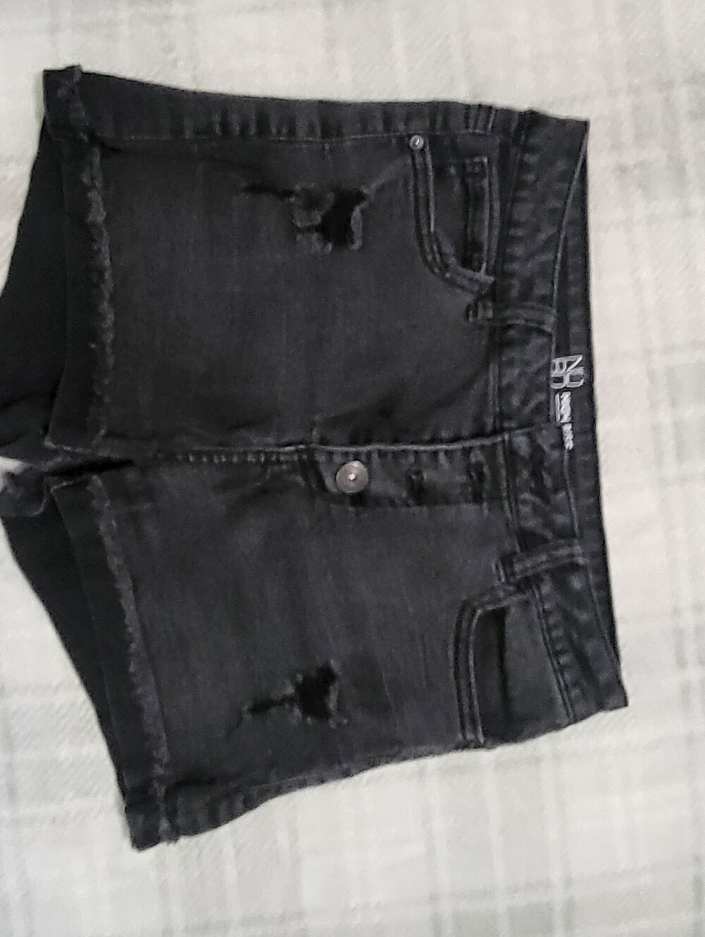 NoBo Black Distressed Denim Shorts Sz 9